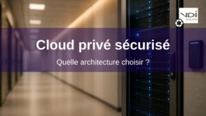 Cloud privé sécurisé : baie de serveurs verrouillée avec contrôle d'accès par badge dans un datacenter