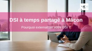 DSI à temps partagé à Mâcon : consultant informatique en rendez-vous avec un dirigeant dans un bureau donnant sur les quais de Saône