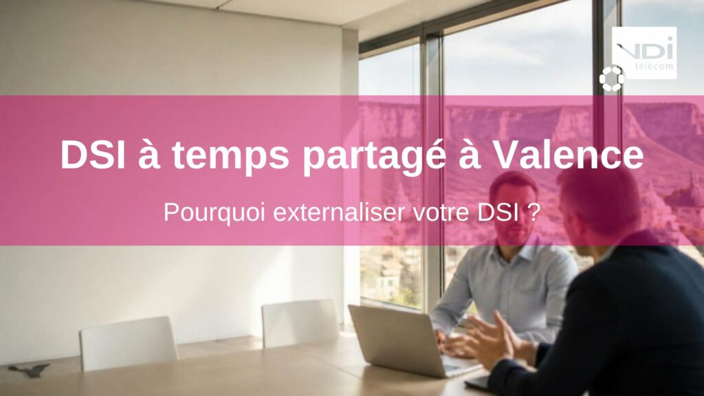 DSI à temps partagé à Valence : consultant informatique en rendez-vous avec un dirigeant dans un bureau dominant Valence et le Vercors