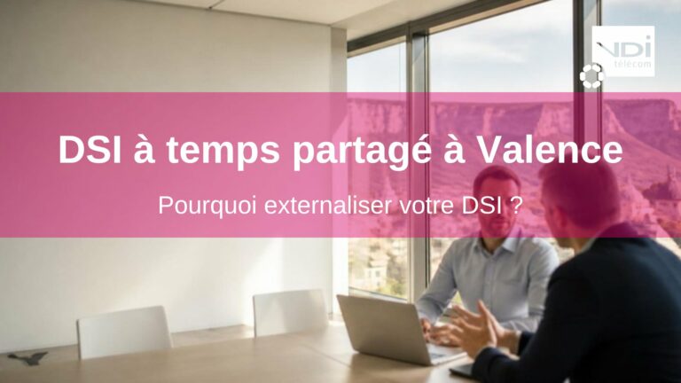 DSI à temps partagé à Valence : consultant informatique en rendez-vous avec un dirigeant dans un bureau dominant Valence et le Vercors