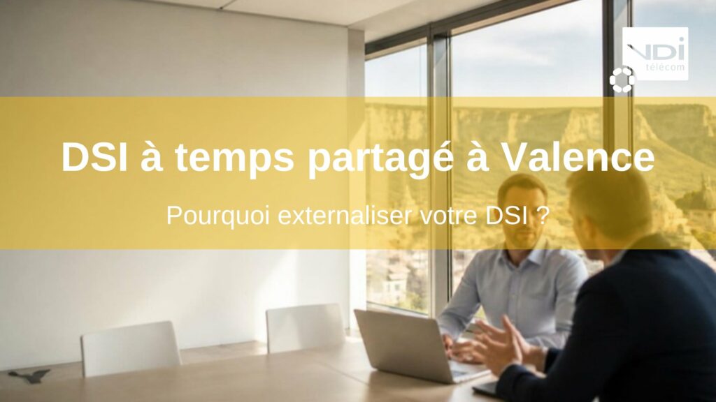 DSI à temps partagé à Valence : consultant informatique en rendez-vous avec un dirigeant dans un bureau dominant Valence et le Vercors