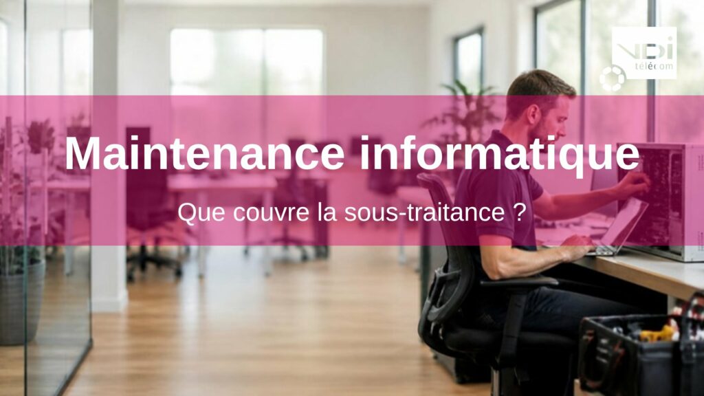 Sous-traitance de la maintenance informatique : technicien intervenant sur un poste de travail dans les bureaux d'une entreprise