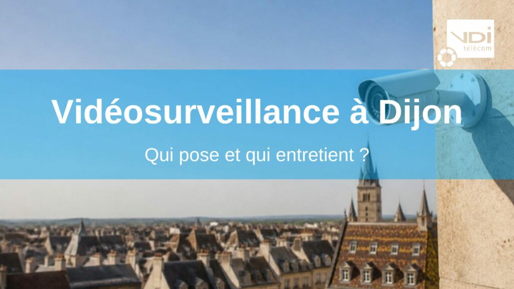 Caméra de vidéosurveillance devant les toits de Dijon et la tour Philippe le Bon