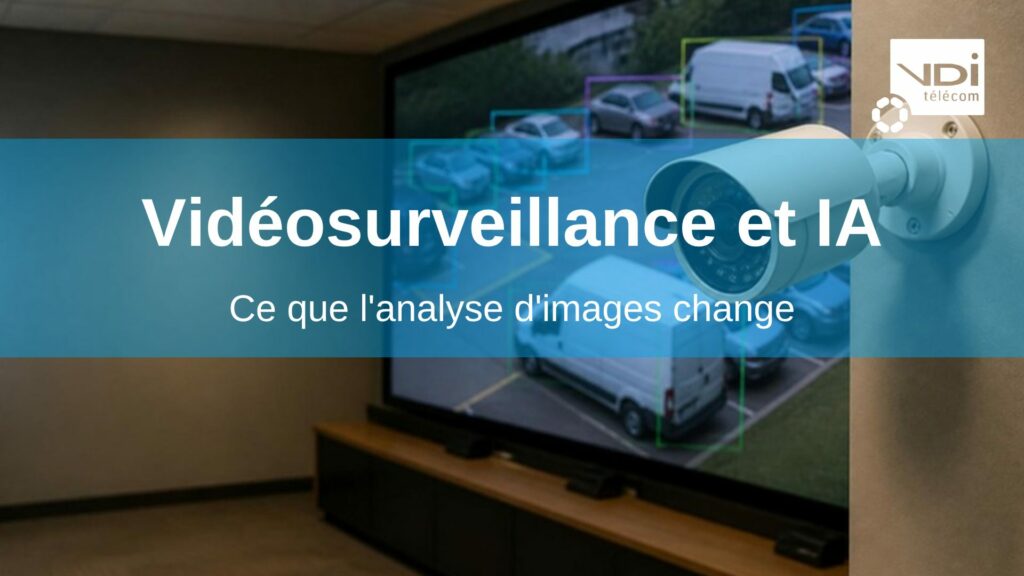 Écran de supervision affichant l'analyse d'images d'un parking, devant une caméra de vidéosurveillance